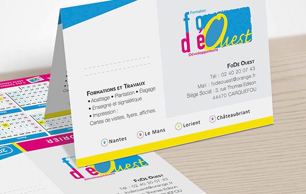 Carte de visite calendrier.