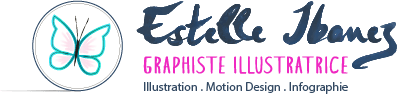 Logo papillon Estelle Ibanez Graphiste Illusratrice Motion Designer