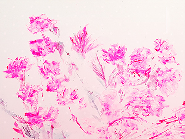Décor floral rose.