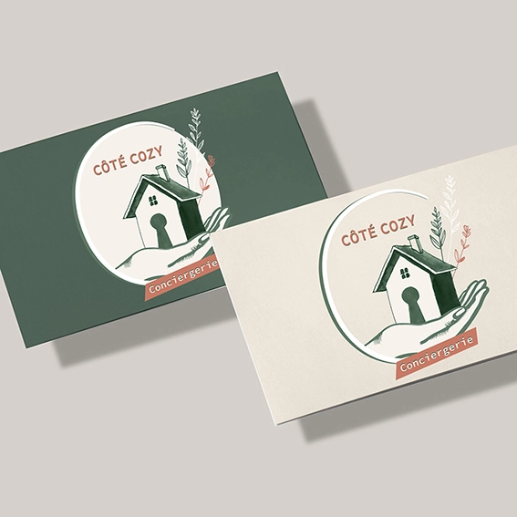 Design du logo Coté Cozy. Esprit nature.